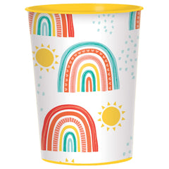 Retro Rainbow Reusable Favor Cup - 16 oz