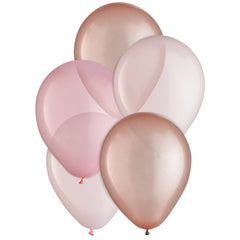 Rose Gold 11" Latex Balloons - 15 Pack