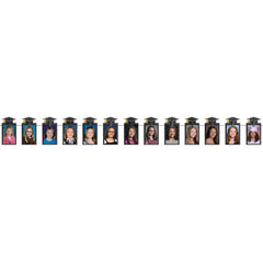 Graduation Photo Garland with Caps, 12-ft