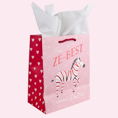 "Ze-Best" Valentine's Day Pink & Red Gift Bag