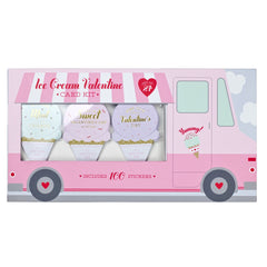 Valentine's Day Ice Cream Truck Card & Sticker Set
