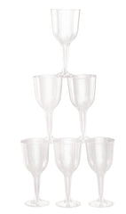 Clear Plastic Wine Glasses - 10 oz, Pack of 20