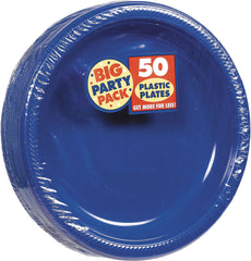 Royal Blue Big Party Pack Plastic Dinner Plates, 10.25-Inch, 50-Pack - 10.25 in.