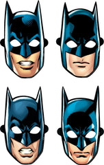 DC Justice League Batman Paper Masks, Blue/Black, One Size, 8-pk, Wearable Costume Accessories for Birthdays/Halloween