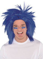 Royal Blue Crazy Team Spirit Wig - One Size