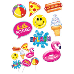 Summer Pool Party Photo Props & Table Cutouts Set - 8 Pack