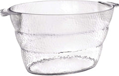 Clear Hammered Plastic Beverage Tub with Handles - 3.5 Gallons
