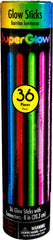 Tricolor 8-Inch Glow Stick Bracelets - 36 Pack