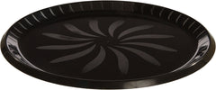 Elegant 16" Black Round Plastic Platter for Catering
