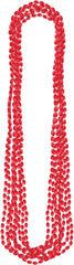 Red Metallic Bead Necklaces - 8 Pack, 30" Costume Accessories