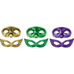 Mardi Gras Metallic Masquerade Mask Multipack