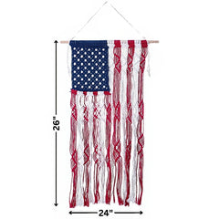 Patriotic Macrame Flag Wall Hanging