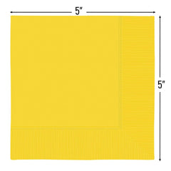 Sunshine Yellow Beverage Napkins - Pack of 50