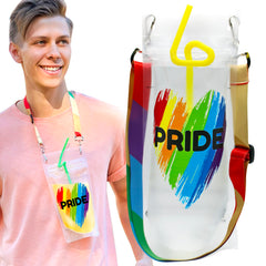 Pride Heart Drink Pouch Lanyard