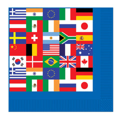 International Flag Lunch Napkins - 16 Pack