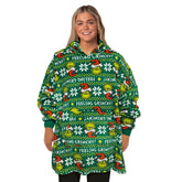 Grinch Fair Isle Hooded Poncho for Christmas