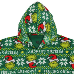 Grinch Fair Isle Hooded Poncho for Christmas