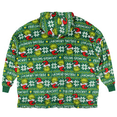 Grinch Fair Isle Hooded Poncho for Christmas