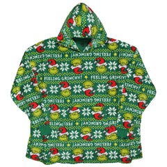 Festive Fair Isle Grinch Hooded Poncho - L/XL