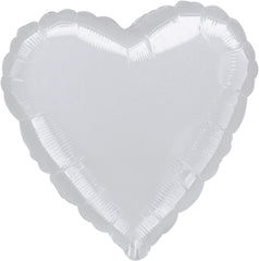 Shimmering Silver Heart Foil Balloon - 18 Inch