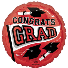Be True to Your School Metallic Red Graduation Balloon