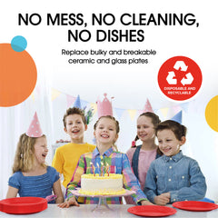 Little Gym - 7 In. Red Plastic Plates | 50 Ct.