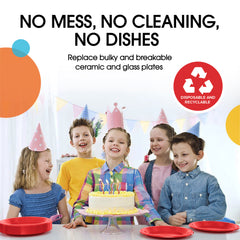 Little Gym - 9 In. Red Plastic Plates | 50 Ct.