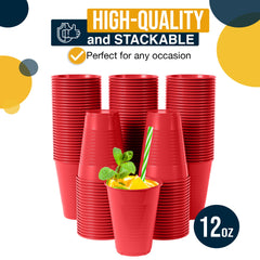Little Gym - 12 Oz. Red Plastic Cups | 50 Ct.