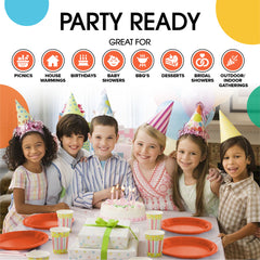 10 In. Orange Plastic Plates | 100 Count