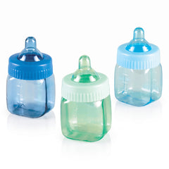 Mini Baby Bottle Fillable Favors - Blue & Green, 6-Pack