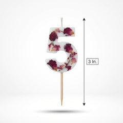 Ginger Ray Pressed Petal Number 5 Birthday Candle