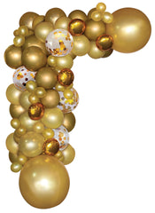 Class 101 - Round Transparent Confetti Latex Balloon Garland Arch Kit, Gold/Silver/White, for Wedding/Birthday Party