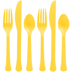 PMA - Yellow Sunshine Assorted Plastic Cutlery Set - 200 Ct.