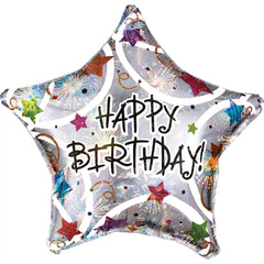Urban Air - Star-Shaped Happy Birthday Foil Balloon - 1 Ct.