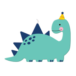 Little Gym - Dino-Mite Dinosaur Wax Candle, Blue, 4.5-in, for Birthday Party - 1 Ct.