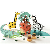 Little Gym - Get Wild Tiger/Zebra/Giraffe Table Decorating Kit Centerpieces, Multi-Coloured, 12 In. for Birthday Party 5 Ct.