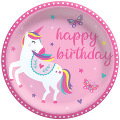 Little Gym - Enchanting Unicorn Birthday Paper Plates - 6.75" - 8 Ct.