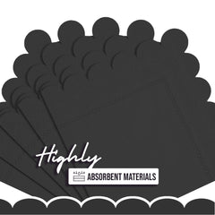 Black Scallop Beverage Napkins - 50 Ct.