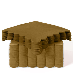 Gold Scallop Beverage Napkins - 50 Ct.