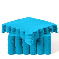 Turquoise Scallop Beverage Napkins - 50 Ct.