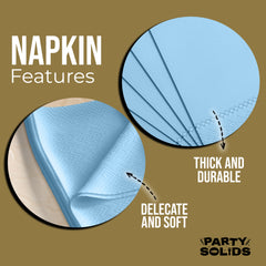Light Blue Dinner Napkins - 50 Ct.