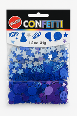 Blue and Purple Foil Birthday Confetti Mix - 1.2 oz