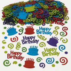 Multicolor “Happy Birthday” Foil Confetti for Party Fun
