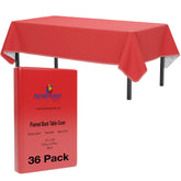 Red Flannel Backed Plastic Table Cover 54 In. x 108 In. | Case of 36