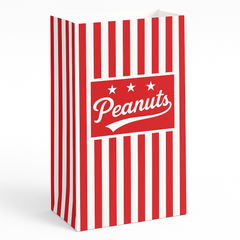 Red & White Striped Peanuts Treat Bags - 12 Pack