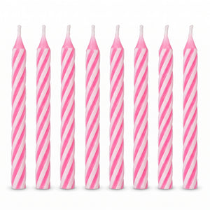 Pretty Pink Candy Stripe Birthday Candles