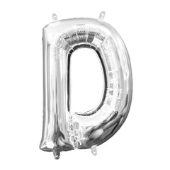 Class 101 -Silver Foil Mylar Balloon Letter ""D"" - Air Filled
