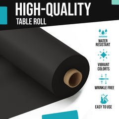 PMA - 40 In. x 100 Ft. Black Table Roll
