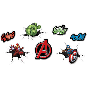PMA - Marvel Avengers Wall Decoration Kit - Dynamic 3D Cutouts for Kids' Birthday Parties