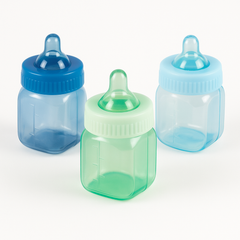 Mini Baby Bottle Fillable Favors - Blue & Green, 6-Pack